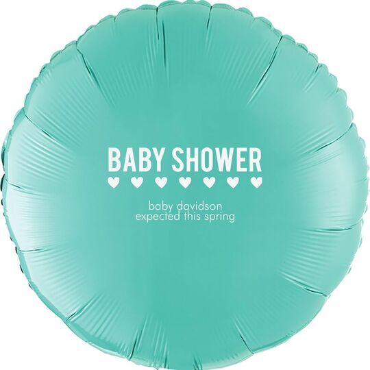 Baby Shower with Hearts Mylar Balloons